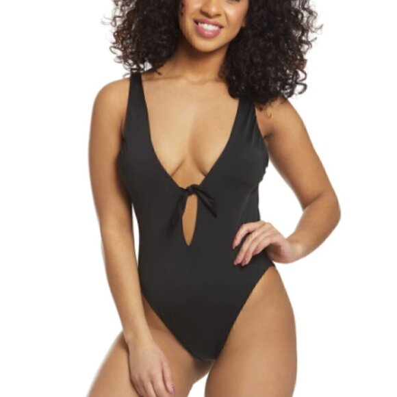 The Bikini Lab - NWT - Keyhole,Rabbit Ear Tie Front One Piece Swimsuit - Picture 1 of 8